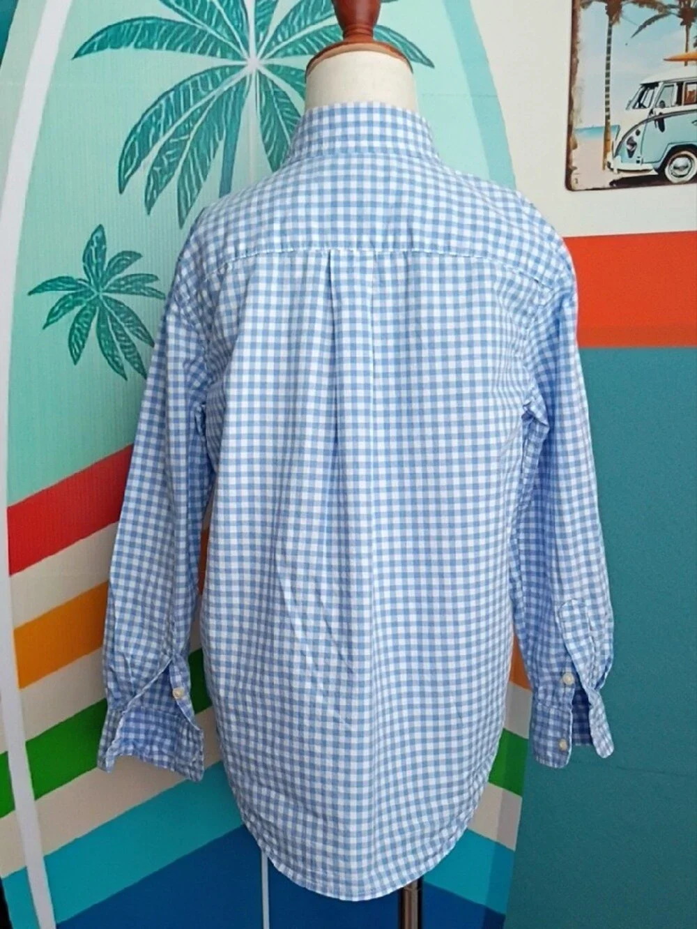 Ralph Lauren Light Blue & White Gingham Button-Down Shirt